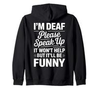 Funny Deaf Community Speak Up ASL Zip Hoodie