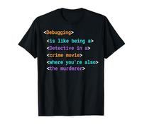 Funny Debugging Detective Programmer Humor Coding Design T-Shirt