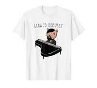 Funny Debussy Gift Cute Cat Playing Piano Classical Music T-Shirt