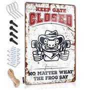 Funny Decor For Bar Keep Gate Closed No Matter What The Frog Say Tin Sign Sarcastic Signs Home Wall Decor Funny Metal Sign(20X30CM)