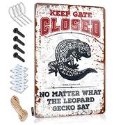 Funny Decor For Bar Keep Gate Closed No Matter What The Leopard Gecko Say Tin Sign Sarcastic Signs Home Wall Decor Funny Metal Sign(20X30CM)