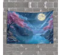 Funny Decor For Bar Night Voyage Under The Full Moon Tapestry Bar Stuff For Man Cave Wall Decorations(75X100CM)