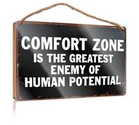 Funny Decor For Home Comfort Zone Is The Greatest Enemy Of Human Potential. Funny Bar Signs Wood Signs For Home Decor(23X35CM)