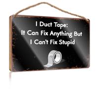 Funny Decor For Home Duct Tape Can Fix Anything But Stupidity Wooded Sign Funny Bar Signs Wood Signs For Home Decor(15X28CM)