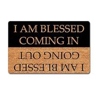 Funny Decoration Doormat I Am Blessed Coming and Going Out Welcome Doormat Non-Slip for Indoor Outdoor Entrance Bathroom Floor Mat Decor 24X16 Inch