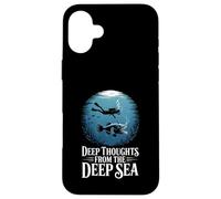 Funny Deep Thoughts From The Deep Sea Oceanographer Diver Case for iPhone 16 Plus