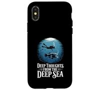 Funny Deep Thoughts From The Deep Sea Oceanographer Diver Case for iPhone X/XS