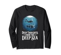 Funny Deep Thoughts from The Deep Sea Oceanographer Diver Long Sleeve T-Shirt