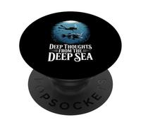 Funny Deep Thoughts From The Deep Sea Oceanographer Diver PopSockets Adhesive PopGrip