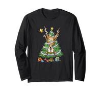 Funny Deer Christmas Tree Lights Kids Mens Womens Long Sleeve T-Shirt