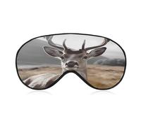 Funny Deer Eye Mask, Side Sleeping Mask Light Blindfold Sleeping Mask Nose Pad and Elastic Band for Children Women and Men