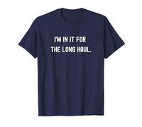 Funny Deer Hunting I'm in It for The Long Haul Pun T-Shirt, Men, Navy Blue, Large