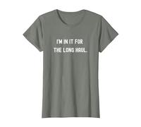 Funny Deer Hunting I'm in It for The Long Haul Pun T-Shirt, Women, Olive Heather, Small