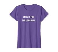 Funny Deer Hunting I'm in It for The Long Haul Pun T-Shirt, Women, Purple Heather, Small