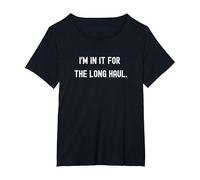 Funny Deer Hunting I'm in It for The Long Haul Pun T-Shirt, Women's Plus, Black, 3X
