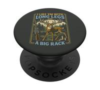 Funny Deer Hunting Quote Long Legs Big Rack Hunting Art PopSockets Adhesive PopGrip