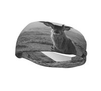 Funny DeerHair Bands for Men Woman Headband Running Headband Sweat Wicking Gym