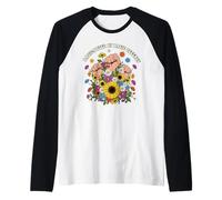 Funny Democracy Women Floral Radicalized by Basic Decency Raglan Baseball Tee