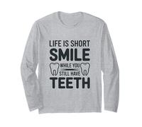Funny Dental Humor Graphic with Teeth Illustrations Long Sleeve T-Shirt