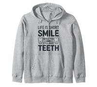 Funny Dental Humor Graphic with Teeth Illustrations Zip Hoodie