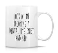 Funny Dental Hygienist Mug 11 Oz Ceramic Coffee Drinking Cup Humorous Gifts for Oral Hygiene Students Graduation, Accomplishment, Or Birthday Gifts