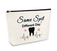 Funny Dentist Makeup Bag for Women Dental Hygienist Gift Future Dentist Gift Cosmetics Bag Dental Assistant Gifts Birthday Christmas Graduation Retirement Gifts for Doctor Nurse