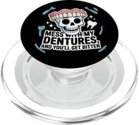 Funny Dentures Skull Cartoon Dentist Joke gag PopSockets PopGrip for MagSafe
