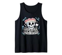 Funny Dentures Skull Cartoon Dentist Joke Gag Tank Top