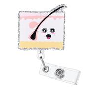 Funny Dermatologist Badge Reel, Cute Cosmetic Dermatology Retractable ID Card Badge Holder, Name Work Badge Clip for Dermatopathology Lab Plastic & Reconstructive Surgery Doctor, Nurse Doctor Gifts