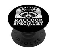 Funny Design Certified Raccoon Specialist Humor Outfit PopSockets Adhesive PopGrip