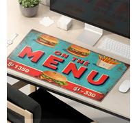 Funny Desk Accessories For Work Burgers, Fries, And More On The Menu! Mouse Pad Big Mouse Pad Cute Mousepad