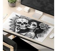 Funny Desk Accessories For Work Day Of The Dead Roses And Skulls Mouse Pad Funny Desk Accessories For Work Mouse Pad Cool