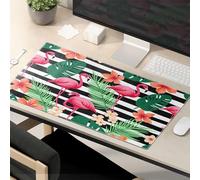 Funny Desk Accessories For Work Flamingos, Flowers, And Stripes: A Tropical Pattern Mouse Pad The Mouse Pad Funny Funny Mouse Pads For Desk