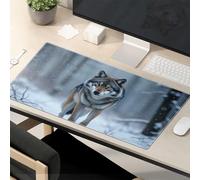 Funny Desk Accessories For Work Gray Wolf In Snowy Forest Mouse Pad The Mouse Pad Funny Funny Mouse Pads For Desk
