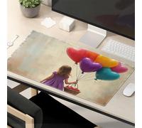 Funny Desk Accessories For Work Little Girl With Heart Balloons And Basket Mouse Pad The Mouse Pad Funny Funny Mouse Pads For Desk
