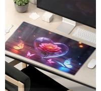 Funny Desk Accessories For Work Love In Bloom: A Heart-Shaped Rose With Butterflies Mouse Pad The Mouse Pad Funny Funny Mouse Pads For Desk