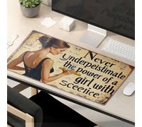 Funny Desk Accessories For Work Never Underestimate The Power Of A Girl With Science. Mouse Pad Large Mouse Pad Mouse Pads For Desk