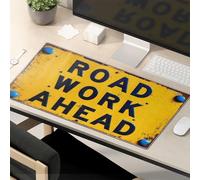 Funny Desk Accessories For Work Road Work Ahead Sign. Mouse Pad Mouse Pads For Desk Funny Mouse Pad