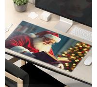 Funny Desk Accessories For Work Santa Claus Reading A Book By The Christmas Tree Mouse Pad Computer Mat For Desk Funny Quotes Mouse Pad