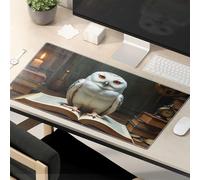 Funny Desk Accessories For Work Snowy Owl In The Library Of Knowledge Mouse Pad The Mouse Pad Funny Funny Mouse Pads For Desk