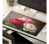 Funny Desk Accessories For Work Three Beautiful Peonies In Red, Pink, And White Mouse Pad The Mouse Pad Funny Funny Mouse Pads For Desk