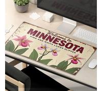 Funny Desk Accessories For Work Welcome To Minnesota, Home Of The Pink And White Lady'S Slipper Mouse Pad Crazy Mouse Pad Mousepads