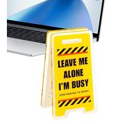 Funny Desk Decorations, Acrylic Desk Sign Leave Me Alone I'm Busy, Work Desk Sticky Note Holder Decorations, Funny Warning Sign for Colleagues