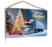 Funny Desk Live Signs A Truck With A Santa Hat In Front Of A Christmas Tree. Rustic Kitchen Decor And Accessories Fall Signs Fo(23X35CM)