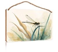 Funny Desk Live Signs Dragonfly Perched On Grass Wooden Sign Vintage Decor Farmhouse Wall Decor For The Home(20X30CM)