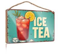 Funny Desk Live Signs Vintage-style Illustration Of Iced Tea With Lemon Slice. Rustic Kitchen Decor And Accessories Fall Signs Fo(20X30CM)