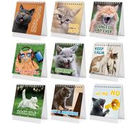 Funny Desk Sign Calendar - Cat Calendar, Cat Desk Accessories with 30 Different Fun and Flip-Over Messages, 5'' x 5'', Mood Flip Sign for Accessories, Funny Gifts for Women