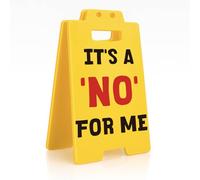 Funny Desk Sign for Women, Her - 'It's a No for Me' Warning sign, Sassy Office Decor Accessory, Empowerment Gift for Friend, Coworker, Birthday, Christmas Stocking Stuffer for Strong Female