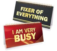Funny Desk Signs 30 Different Fun and Flip-Over Messages for Office Gifts Desk Accessories, PHRASE DESK SIGN0619, Black