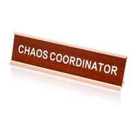 Funny Desk Signs Chaos Coordinator Gifts Novelty Desk Plaque Chaos Coordinator Desks Sign For Office Novelty Nameplate Decor for Coworker Office Home Gift Supply Women Men 7.87x2.24in Gold